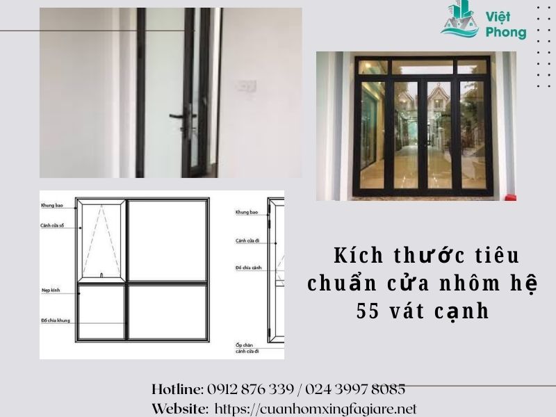 Cửa nhôm kính hệ 55 vát cạnh tại Việt Phong sẽ được thiết kế theo diện tích, nhu cầu của khách hàng Cửa nhôm kính hệ 55 vát cạnh tại Việt Phong sẽ được thiết kế theo diện tích, nhu cầu của khách hàng