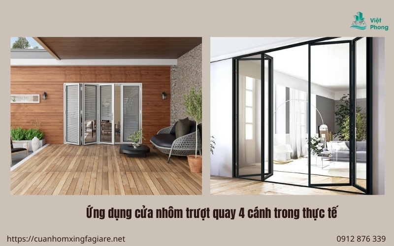 Ứng dụng cửa nhôm trượt quay 4 cánh trong thực tế Ứng dụng cửa nhôm trượt quay 4 cánh trong thực tế